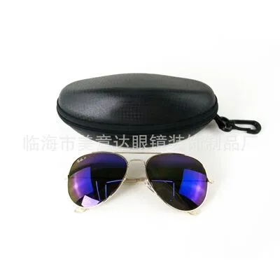 Leather sunglasses glasses case lightweight with hook zipper glasses case thumbnail
