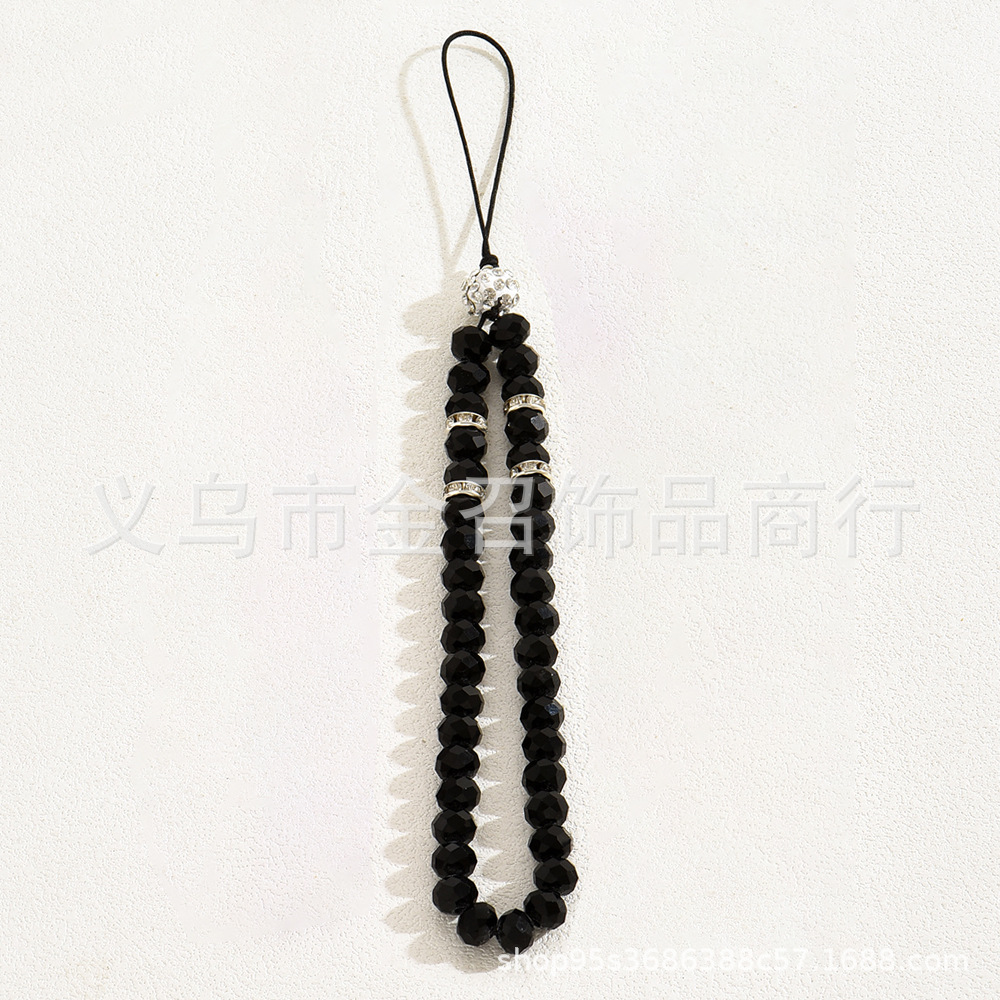 European and American cross-border crystal mobile phone lanyards, short wrist lanyards, mobile phone pendants, women's mobile phone chains, headphones, bags and pendants Specification image