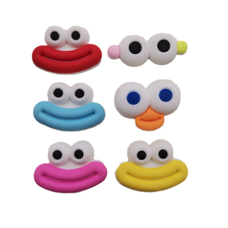 Cartoon Pvc Soft Patch Sausage Mouth Eyes Series Diy Headwear Hairpin Water Cup Mobile Phone Shell Accessories Item Picture