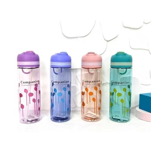 Adult straw water cup, summer large-capacity delicate cup, high appearance level for girls, stirring cup, high-temperature resistant plastic water bottle full figure