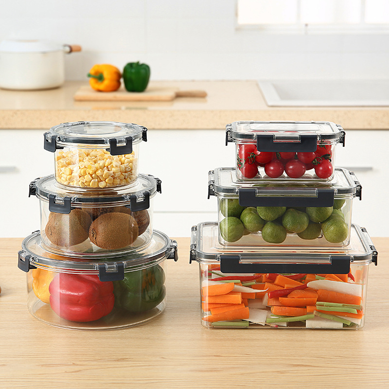 Household kitchen storage box for fruits, vegetables and seafood, refrigerator storage box, food-grade PET transparent preservation sealed box