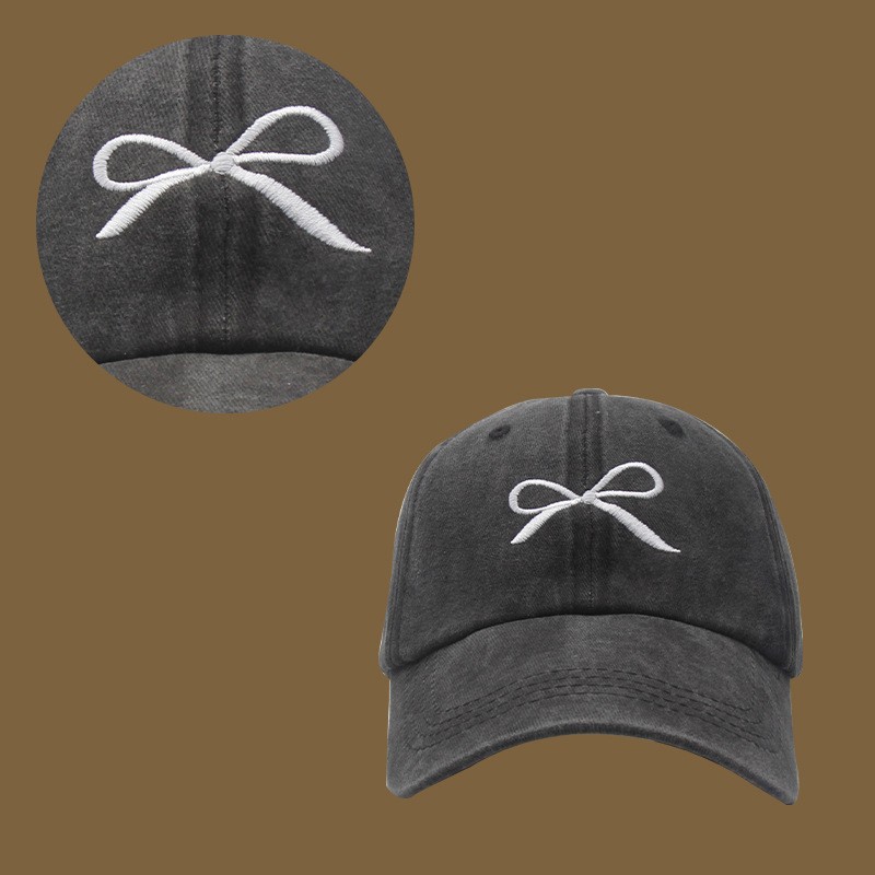 Vintage Wash Made Old Duck Hat Children's Spring And Summer Day Students Sweet Bow Baseball Cap Soft Top Visor Tide Specification drawing