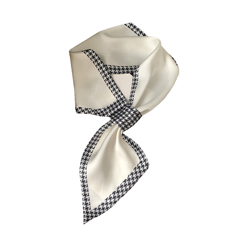 Spring And Autumn New Imitation Silk Scarf Fashion All Simple Korean Ear Scarf White Collar Stewardess Temperament Scarf Scarf Bib Item Picture