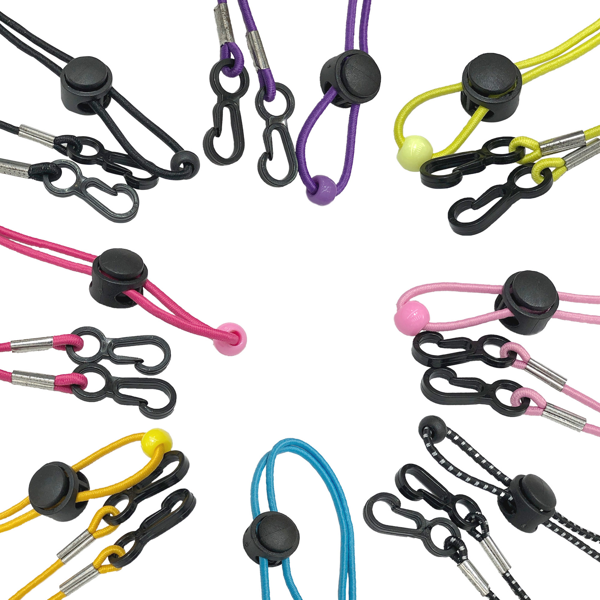 Manufacturers Spot Color Mask Lanyard Windshield-Proof Jacket Drawstring Mushroom Buckle Adjustable Elastic High Elastic Elastic Item Picture