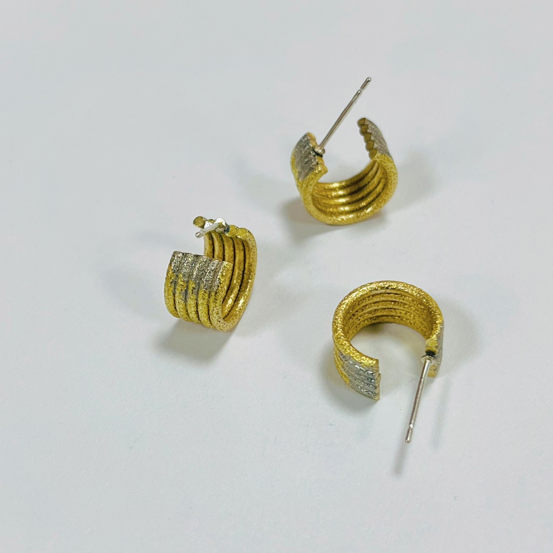 Korean-style women's niche fashion multi-circle sandblasted surface handcrafted original copper base diy jewelry, unique, trendy and simple Specification image