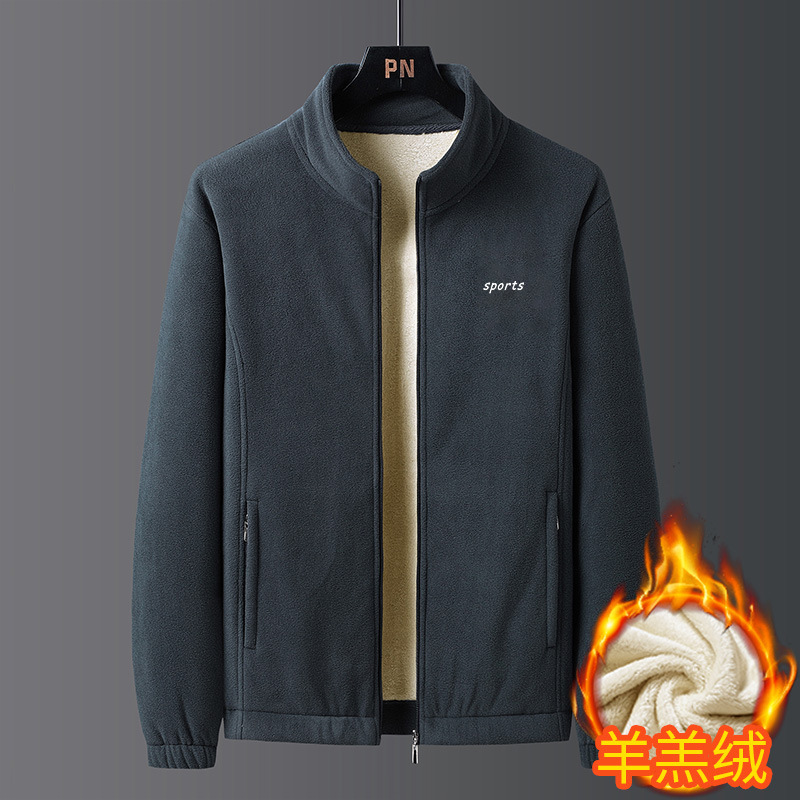 Fleece Jacket Lamb Fleece And Fleece Thickened Men's Coat Manufacturers Directly Supply Cross-Border Large-Size Hoodie In Autumn And Winter Application Scenario
