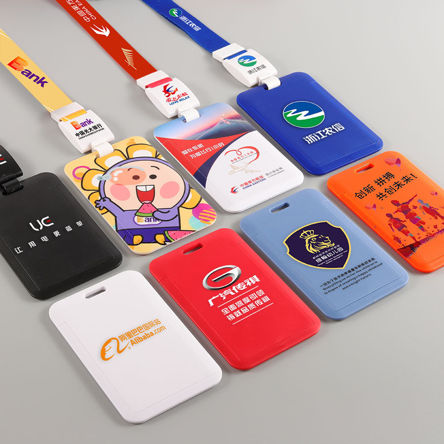 Autumn Rain Telescopic Card Sleeve With Lanyard Certificate Card Bag Chest Card Telescopic Buckle Working Brand Lanyard Manufacturer Lanyard Protective Sleeve details Picture