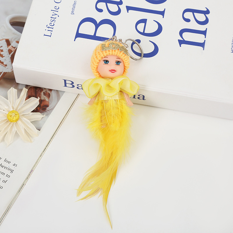 2022 nuevo mini muñeca colgante de plumas cortas muñeca mochila escolar colgante de llaves para niños pequeños regalos de vacaciones al por mayor Application Scenario