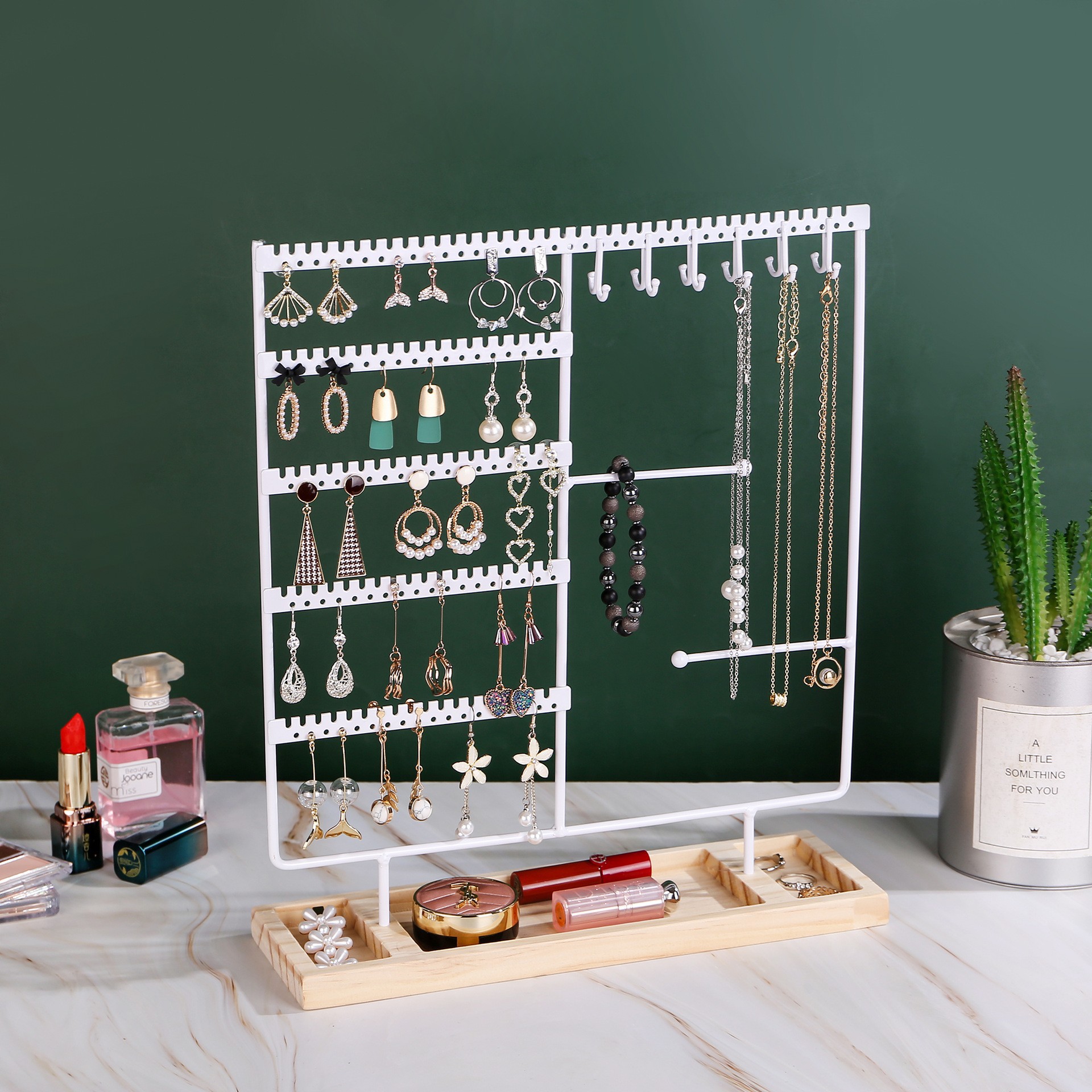 Iron earring display stand, metal store display jewelry storage hanging rack, prop necklace stud jewelry stand details Picture