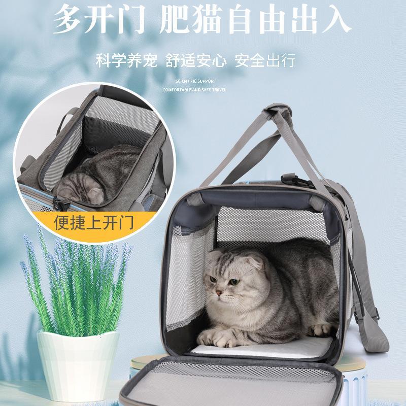 Cross-border exclusive cat and dog bags, breathable and foldable hand-held simple pet bags, single-shoulder crossbody bags for going out details Picture