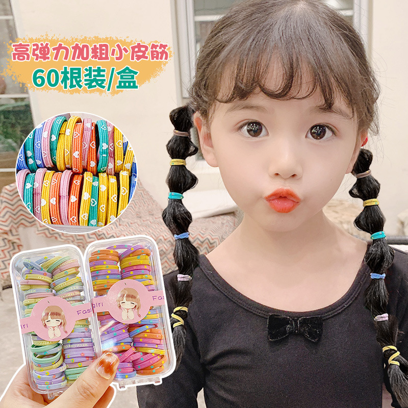 Child rubber band tie hair girls do not hurt hair elasticity is not easy to break the small Korean version of hair rope Korean baby hair rope details Picture