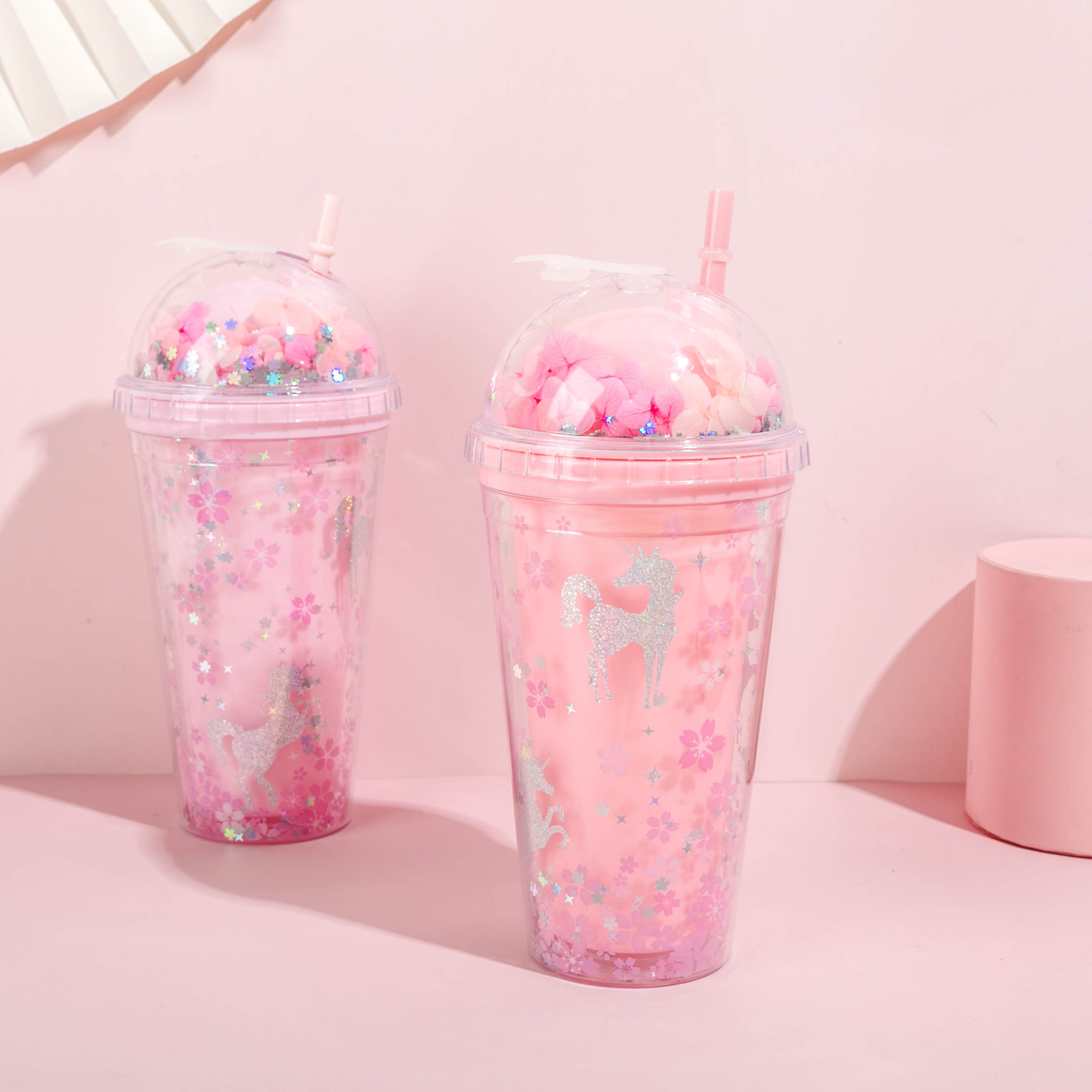 Creative cartoon straw cup, new plastic style, popular crushed ice cup, student creative and trendy cup gift customization and wholesale details Picture