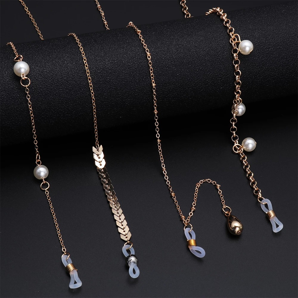 Cross-border best-selling metal color-preserving eyeglass chains, anti-slip pearl eyeglass pendants, mask chains, lanyards, eyeglass accessories Application Scenario