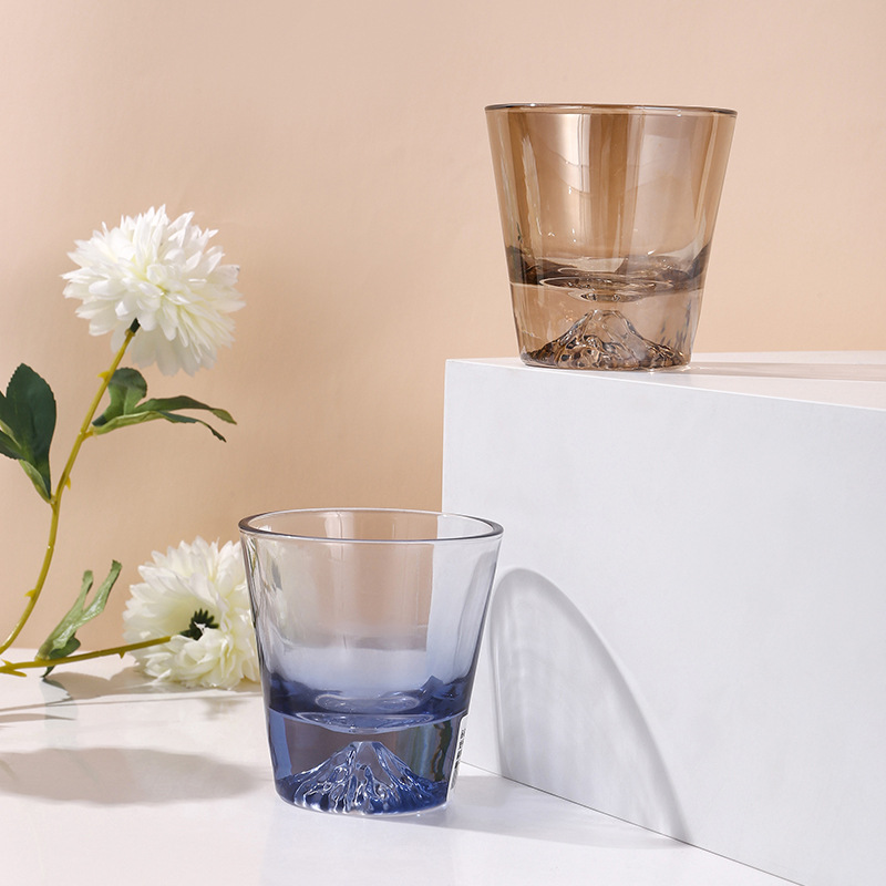 Nordic Ins High Face Thickening Glass Heat Resistant Transparent Glass Net Red Creative Fuji Crystal Glass Specification drawing