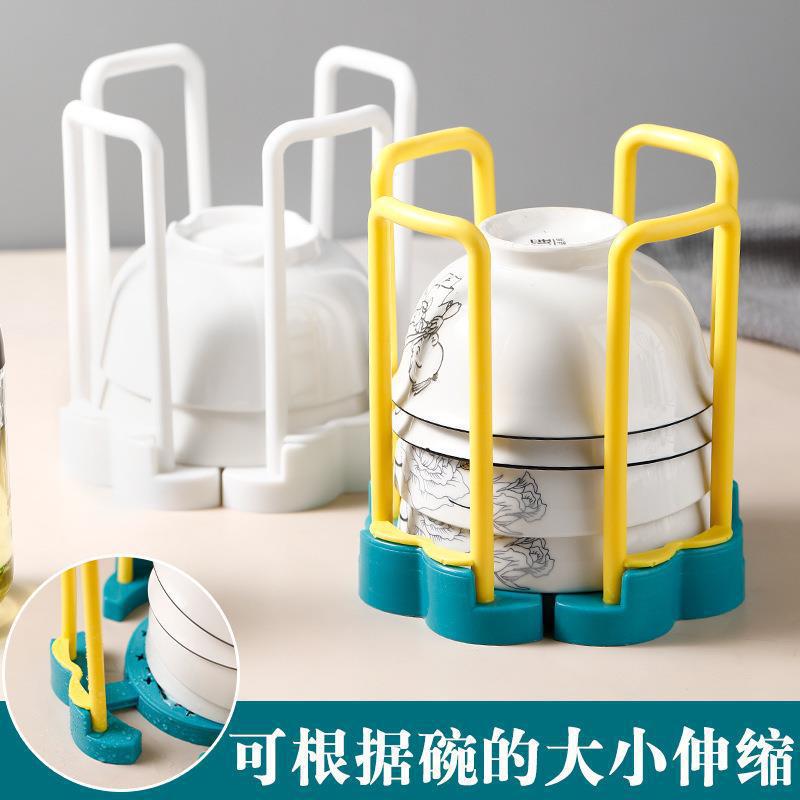 二代可伸缩沥水碗架厨房沥水碗碟架旋转伸缩碗架塑料碗碟收纳架子
