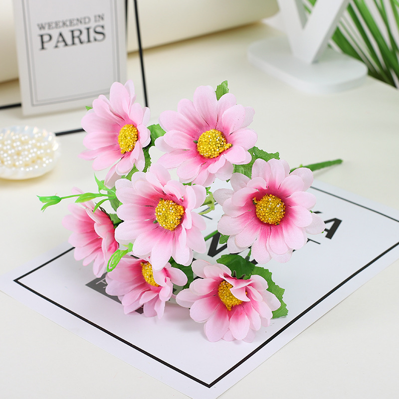 Seven Color Sunflower Artificial Flower False Flower Plastic Flower Bouquet Outdoor Project Home Decoration Wedding Photography Flower Arrangement