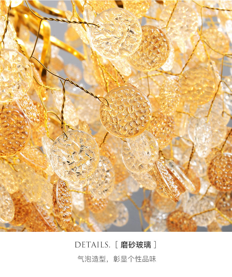 Post-Modern Light Luxury Crystal Chandelier Italian Round Luxury Living Room Light French Gold New Art Restaurant Light details Picture