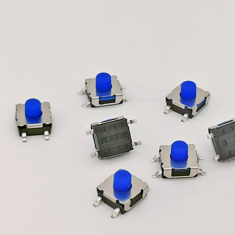 Hot-selling 6.2*6.2*3.5 surface mount touch switch, four-pin surface mount waterproof blue silicone touch key switch Specification image