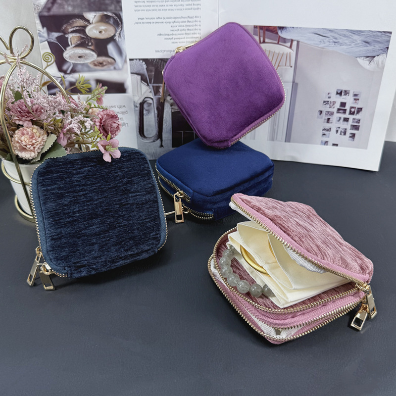Venta directa de fábrica portátil de seis capas borla joyería bolsa de almacenamiento cristal perla mano cadena viaje bolsa de joyería en stock al por mayor pic 28