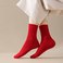 新年大红袜双针麻花中筒袜本命年红色袜子精梳棉喜庆鸿运女袜产品图