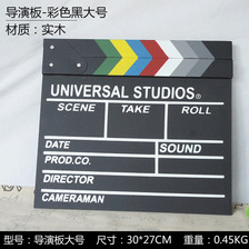 亚克力木质导演板英文中文新款拍视频电影城场记板拍打板摄影道具