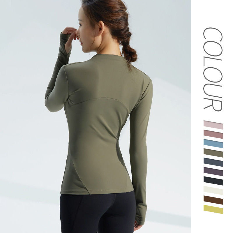 2022 Autumn And Winter Yoga Wear Women's Coat Stand Collar Zipper Sports Slimming Quick-Drying Slimming Fitness Wear Long-Sleeved Sportswear Application Scenario