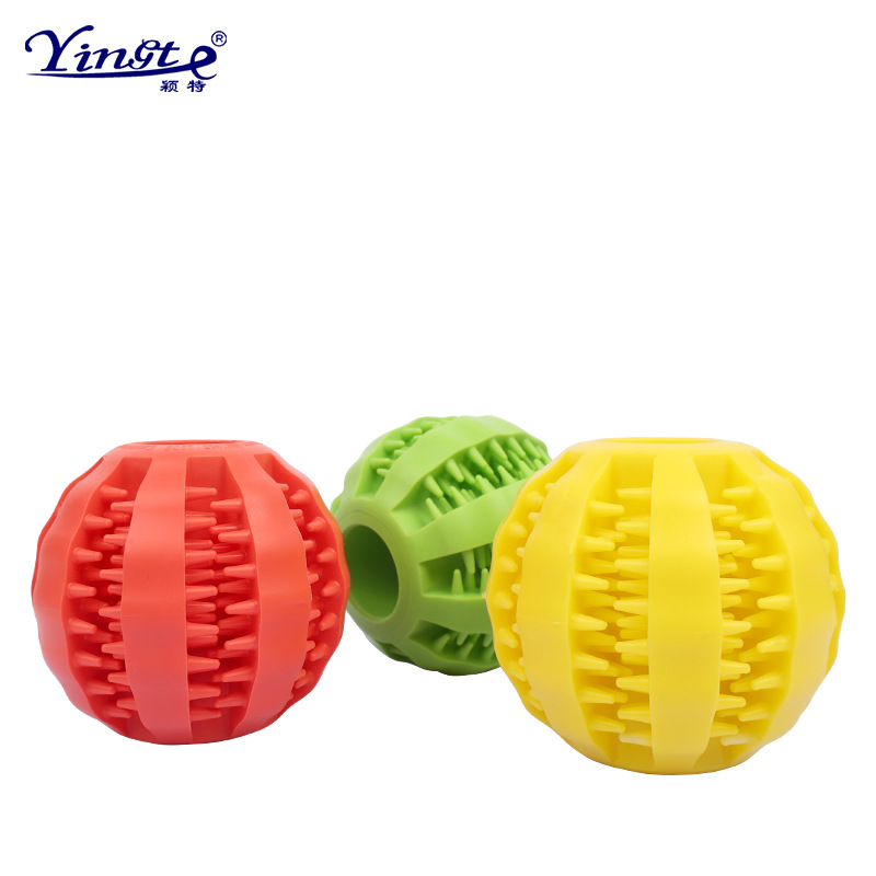 Pet Toy Dog Toy Watermelon Ball Bite Resistant Clean Tooth Leakage Ball Chew Dog Bite Toy Teething Ball Item Picture