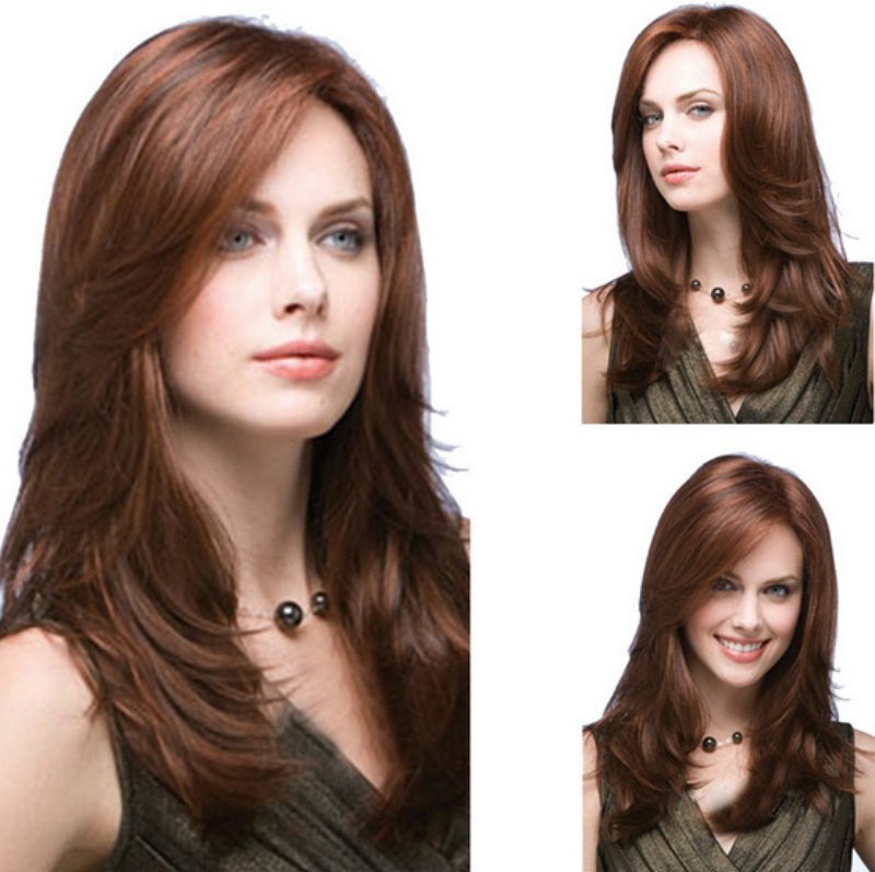Cross-border e-commerce European and American wigs for women, mid-length brown synthetic fiber headwear, medium-length curly hair for foreign trade, overseas hair agency
