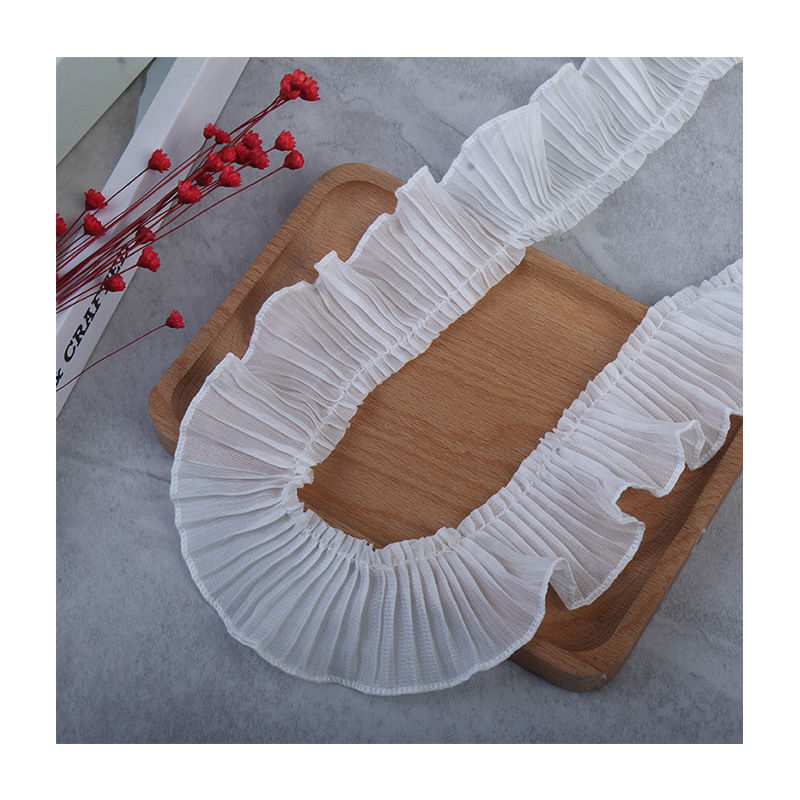 5cm pleated chiffon clothing, home textiles, headwear, edge pleated home textiles, skirt hem, DIY handmade folded lace Item Picture