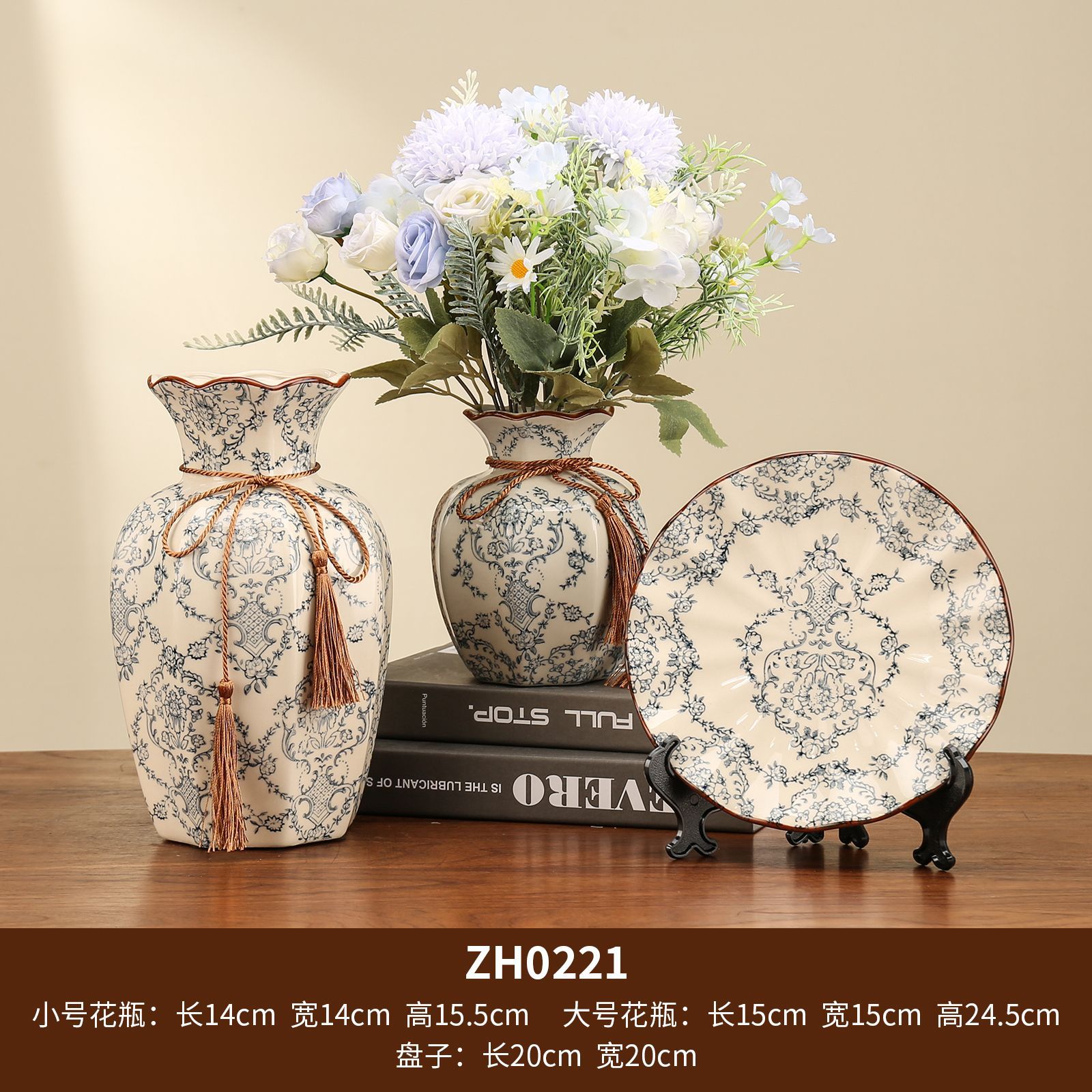 家居客厅欧式陶瓷盘子挂盘玄关工艺品电视柜装饰品酒柜创意小摆件