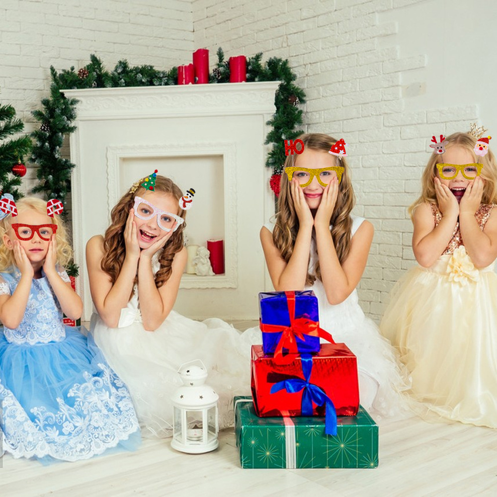 亚马逊新款圣诞眼镜儿童成人圣诞节装饰品拍照道具弹簧派对眼镜框详情图3