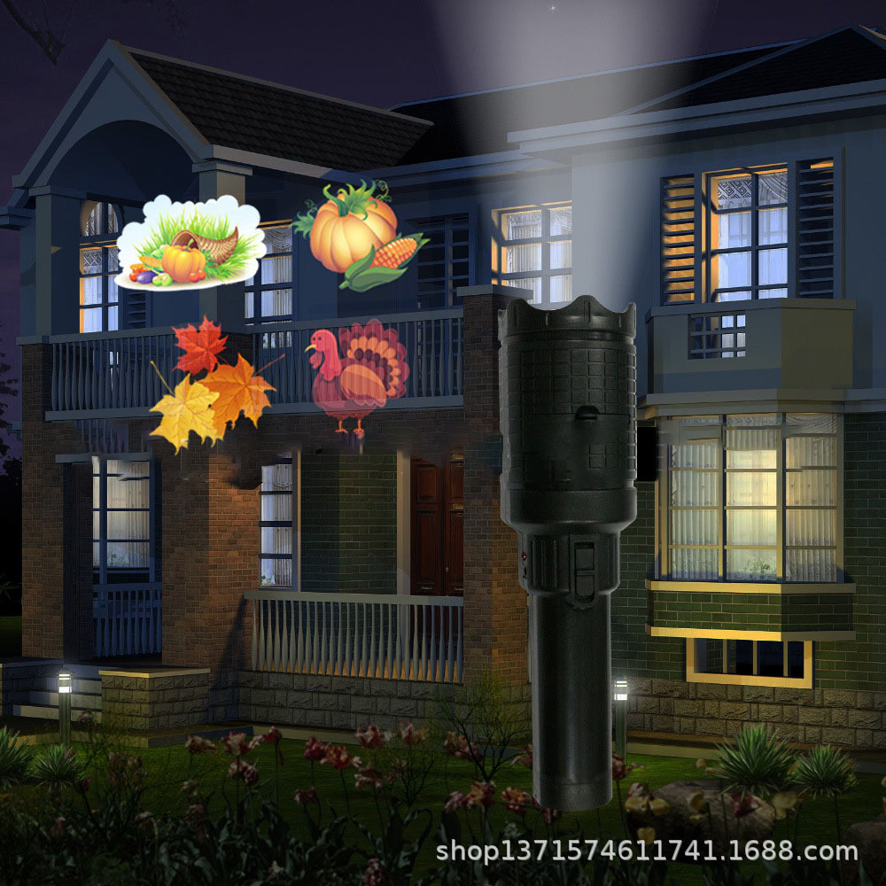 European and American Christmas holiday 12-card color film projection lamp children's card insertion LED flashlight manufacturer supply details Picture