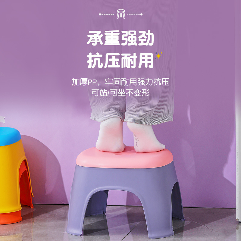 家居客厅椅子浴室加厚桌子幼儿园宝宝餐椅塑料家用小凳子防滑批发详情图2