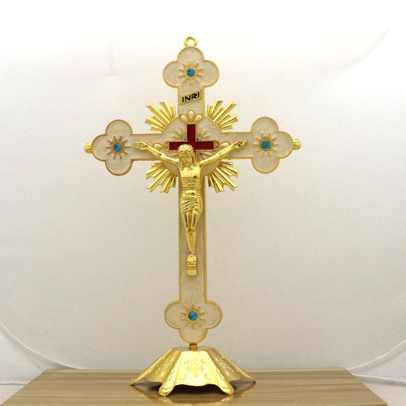Cross Border Supply Office Home Desktop Decorations Metal Accessories Drop Oil Cross Decorations Application Scenario