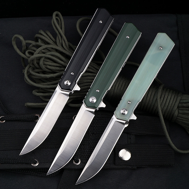 Outdoor knives, camping portable high-hardness fruit knife G10 handle folding knife details Picture