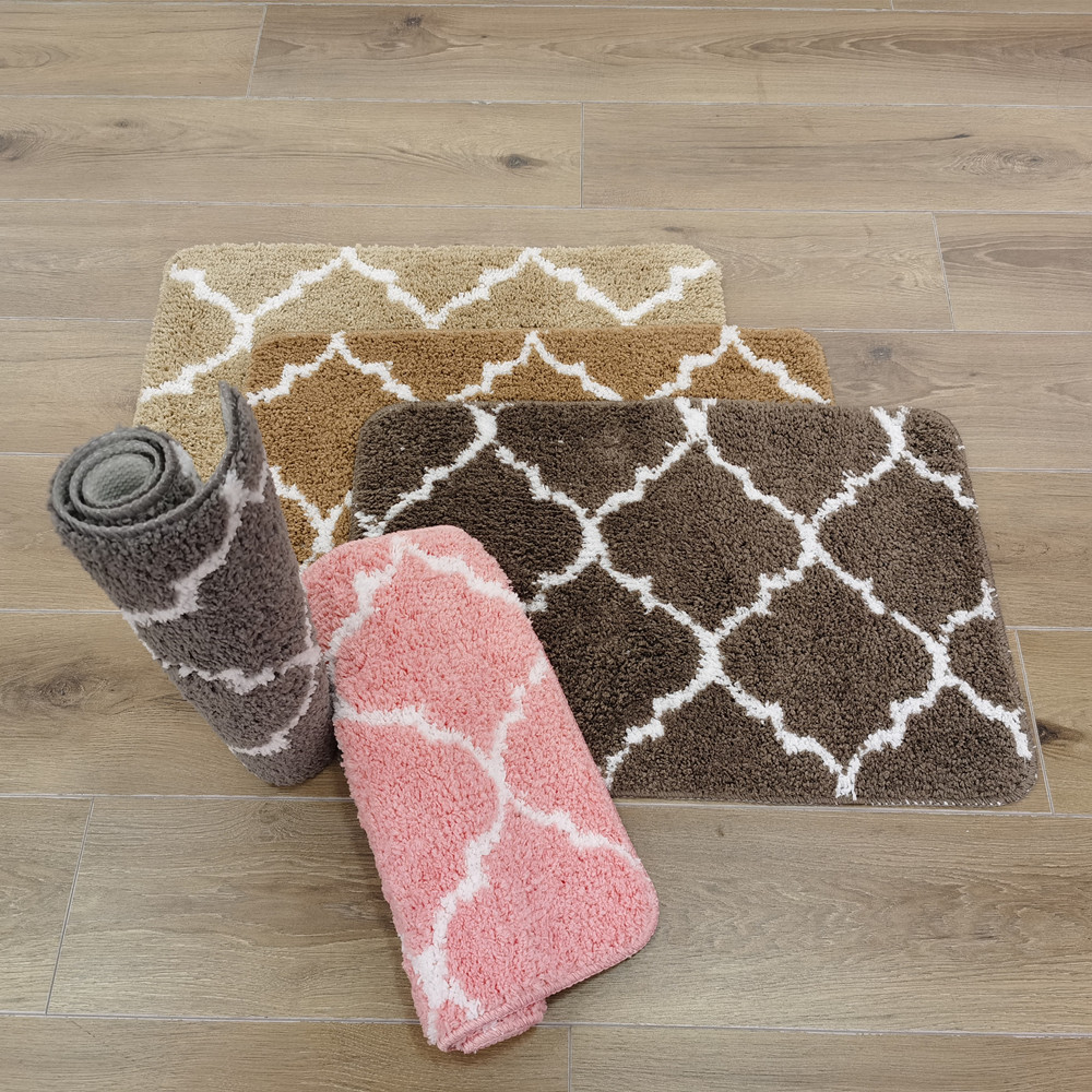 Amazon cross-border hot bath mat Microfiber jacquard bathroom door absorbent mat vendor super hot details Picture