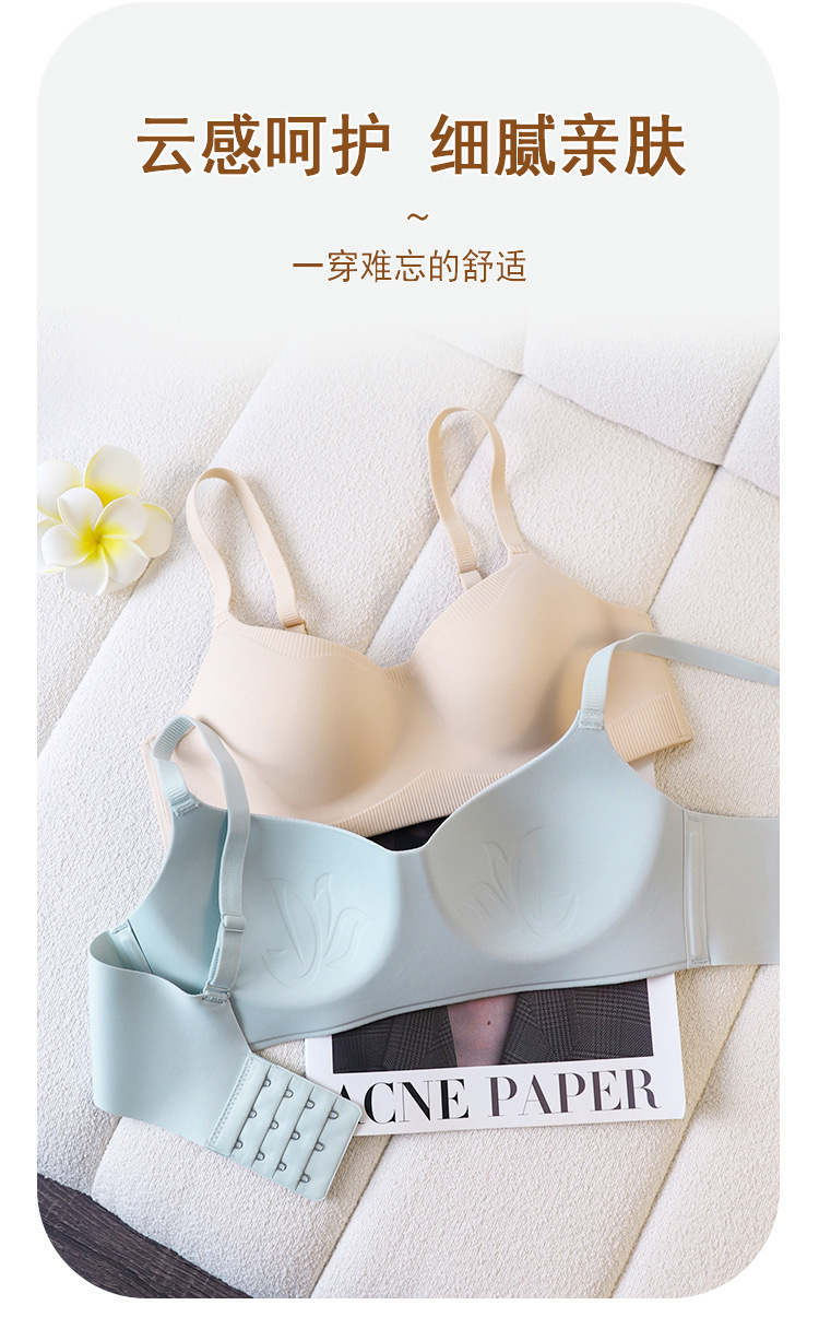 Seamless lingerie for women, small breasts gather together, no steel rings, comfortable and skin-friendly, soft support bra, thin lingerie for women pic 6