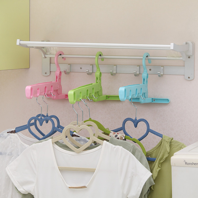 Folding clothes drying rack hooks, indoor multi-functional wall-mounted clothes drying rack, wall-mounted five-hole drying rack, a perfect clothes drying tool