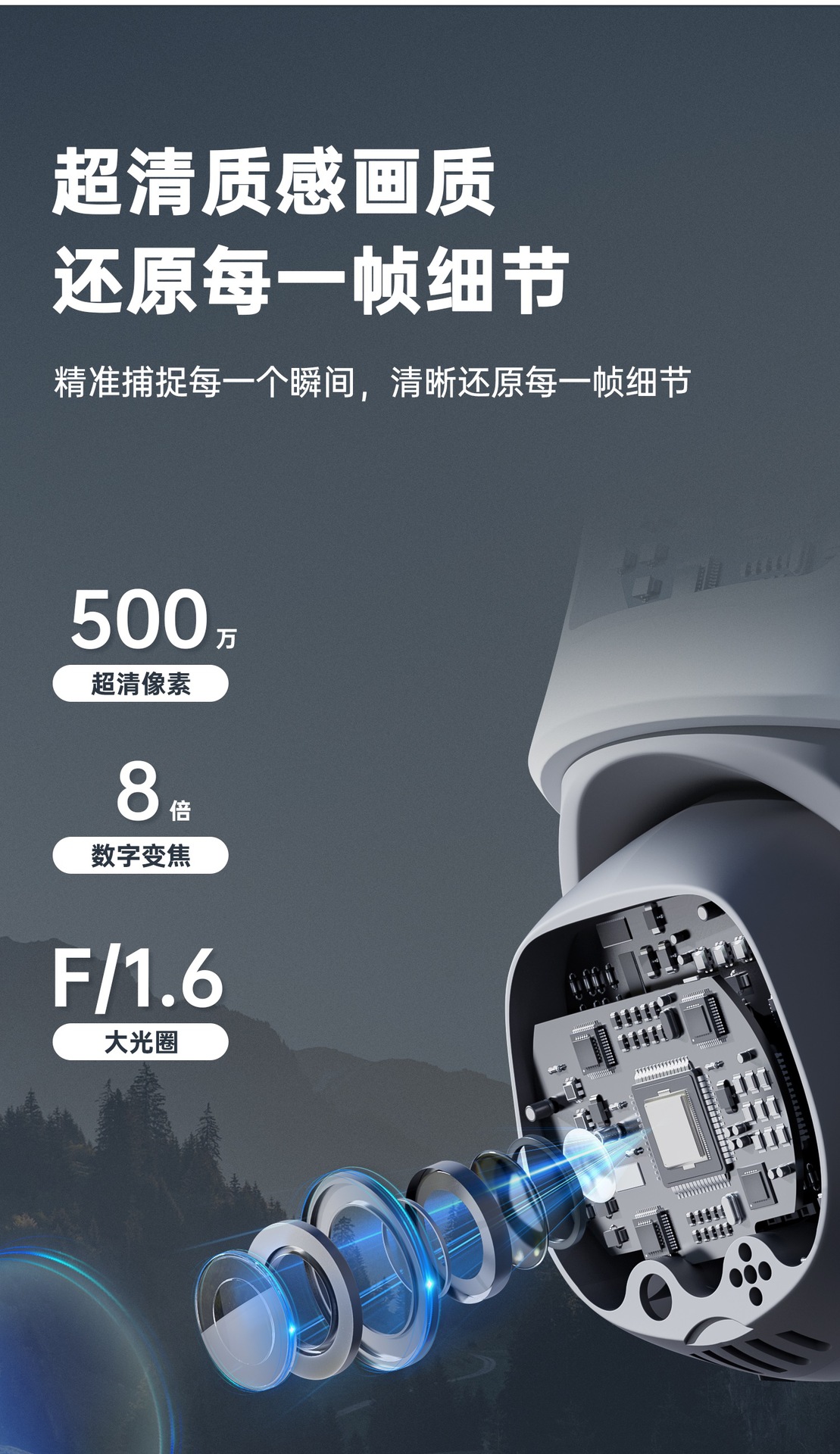 摄像头监控器360度无死角家用手机远程室外高清夜视4G无线太阳能详情6