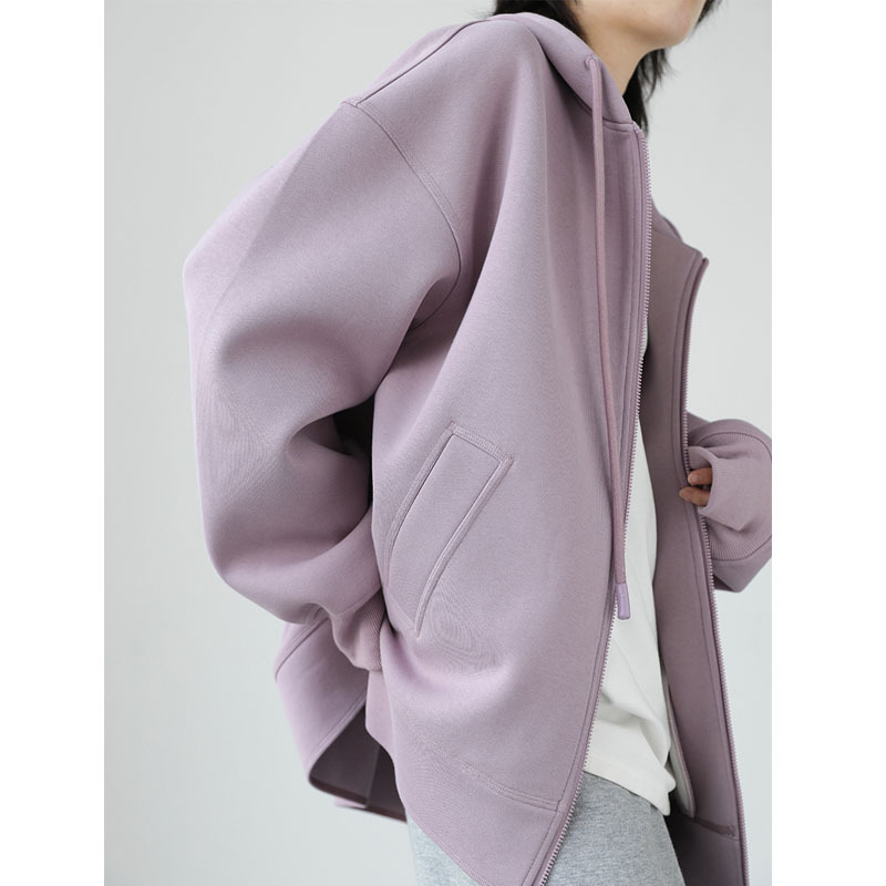 2022 Autumn new hooded, fleece and thickened hoodie, cardigan, women's spring and autumn mid-length women's wear