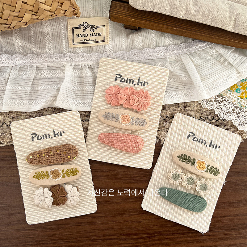 New Korean sweet floral bow children's versatile hair clip, girls' bangs clip, side clip hair accessory for little girls Specification image