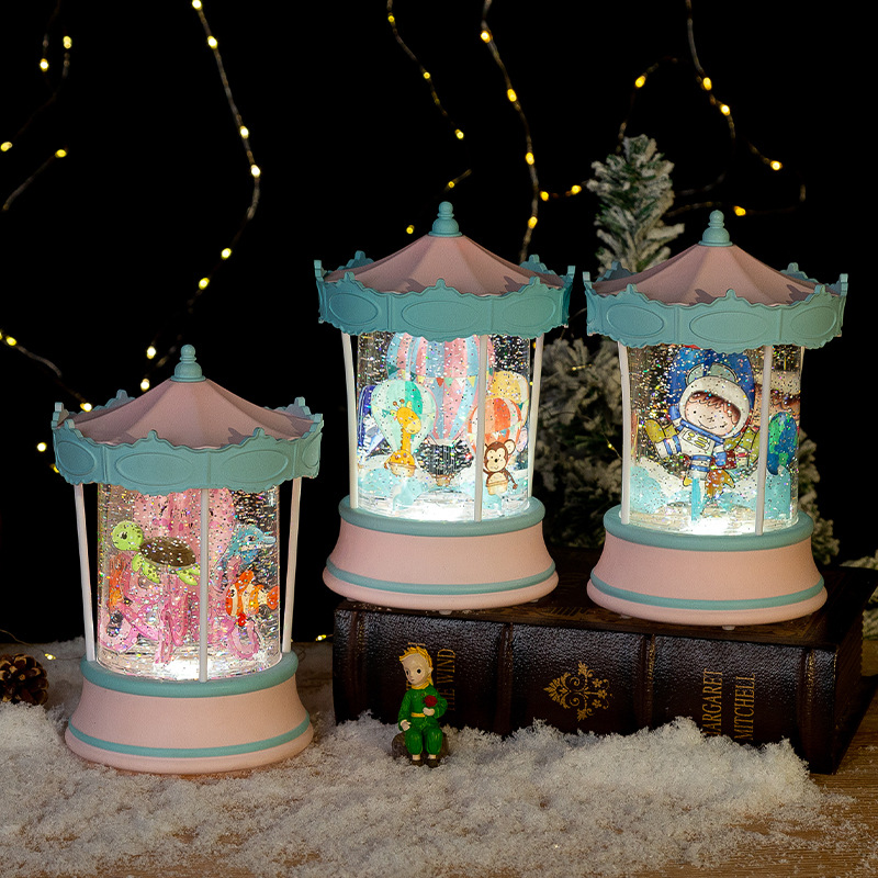 Led Light Crystal Ball Automatic Snow Carousel Music Box Music Box Presents A Birthday Gift To Friends