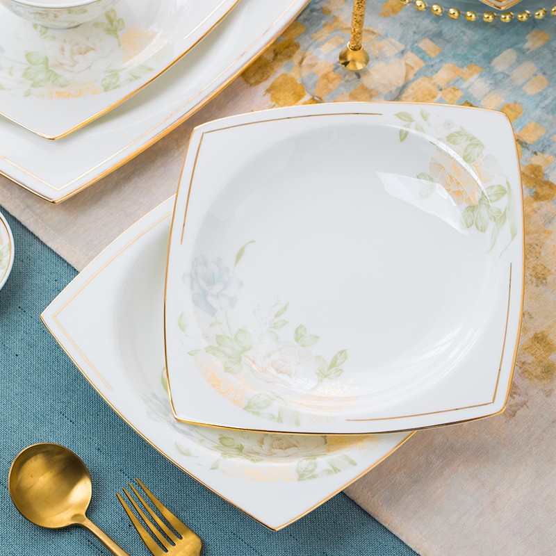 Dish Wholesale Jingdezhen Ceramic Bone China Household Tableware Light Luxury Bowl Bowl Bowl Bowl Bowl Tableware Creative Gifts Application Scenario