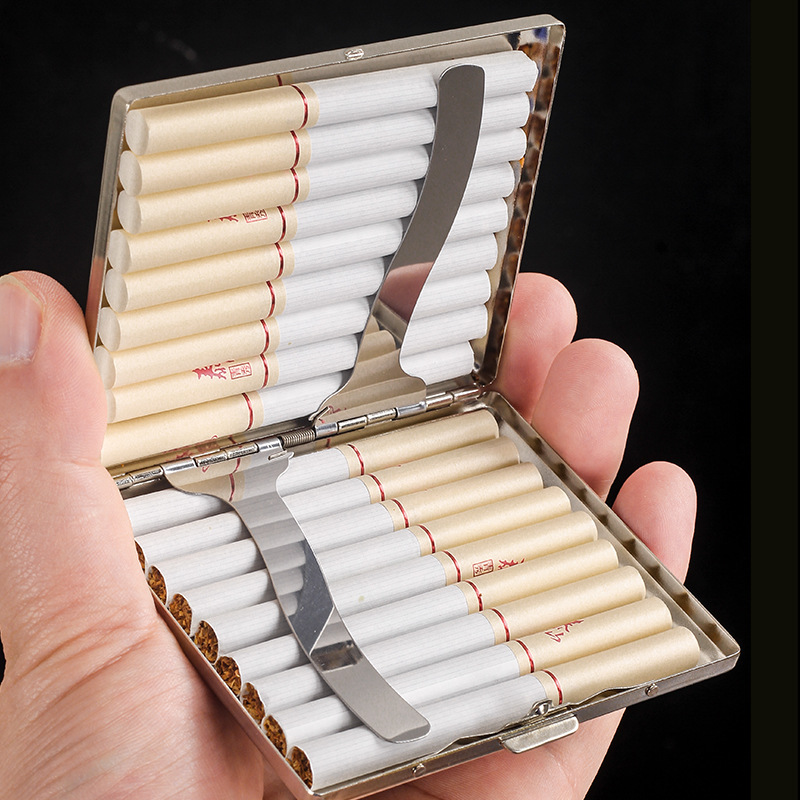 New printed metal cigarette box, 18-pack portable pressure-resistant cigarette box, men's thick cigarette fashionable and personalized storage box Application Scenario