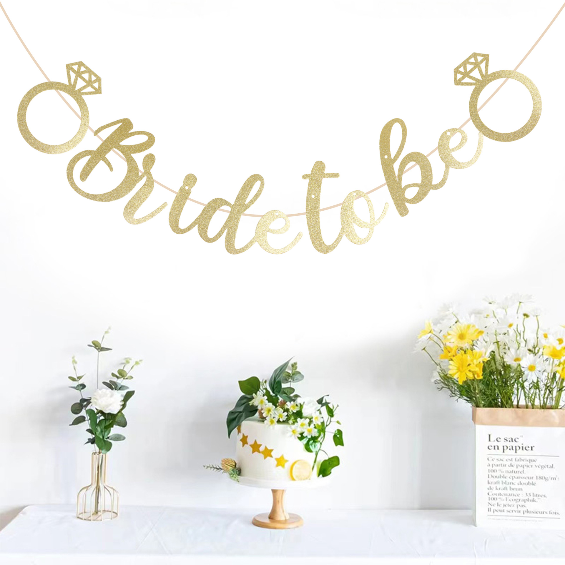 I saw the direct selling party scene decoration, the bride to be wedding and engagement party, and the decorated letter flag