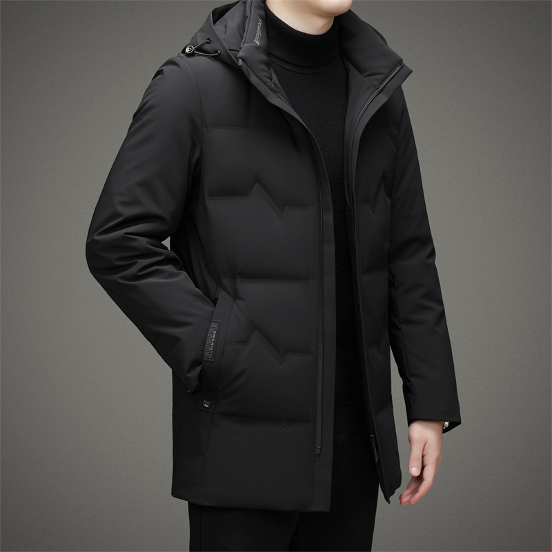 Men's mid-length down jacket 2022 new style business casual high-end white duck down coat for men thick and warm winter wear Application Scenario