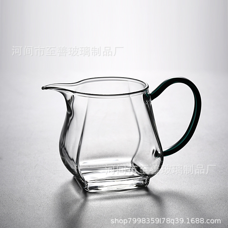高档玻璃公道杯带把手加厚耐热透明泡茶高硼硅分茶器茶海功夫茶具