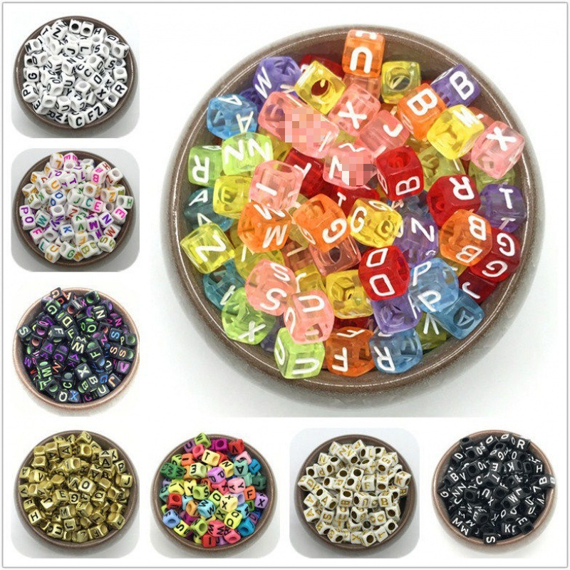 字母挂件混合亚克力珠英文珠子DIY饰品配儿童早教工具手工串珠