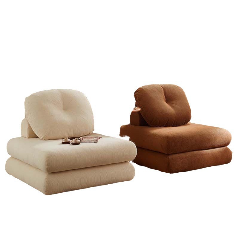 Single sofa, mochi sofa bed, small living room, folding, disassembly and washing, tatami dual-purpose, cream tofu blocks, lazy person Item Picture