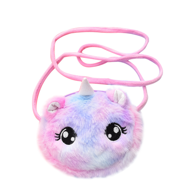 Korean cartoon cute children's plush crossbody bag, girl student single-shoulder crossbody bag, baby small bag, coin purse Item Picture